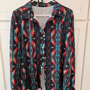 Sterling Kreek Women’s Snap Southwestern Print Sz 2X Western